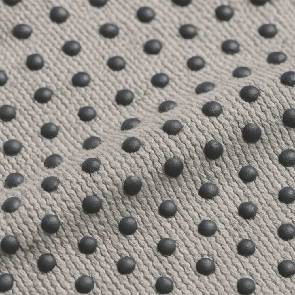 Algodón con puntos de PVC, material para guantes de jardinería.